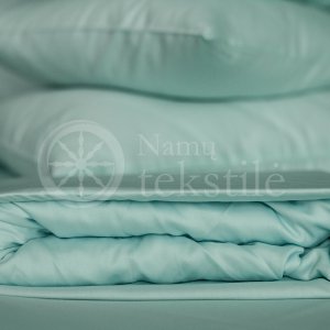 Satin fitted sheets (blue)
